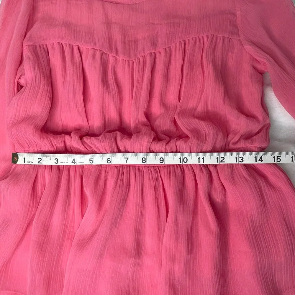 Venus Sheer Blouse Pink Chiffon Romantic Medium - Picture 6 of 7